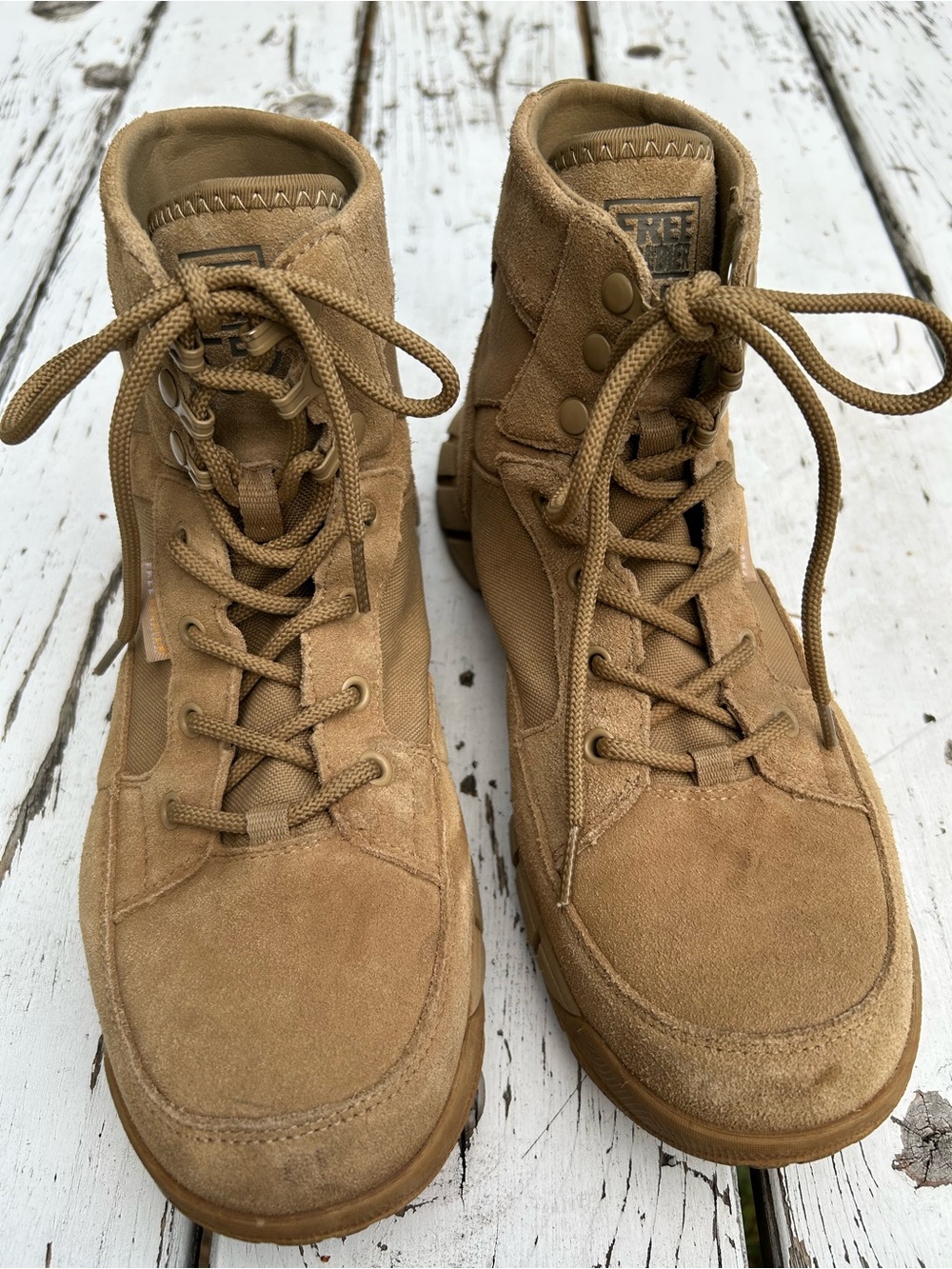 Men's Free Soldier Tactical Suede Boots in Tan - Lace-Up Comfort